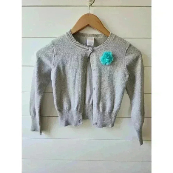 Gymboree Girl's Size 6 Blue and White Dress with Matching (5/6) Silver Sweater - Picture 6 of 8